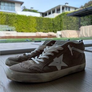 Golden Goose Brown Suede Sneakers with White Star